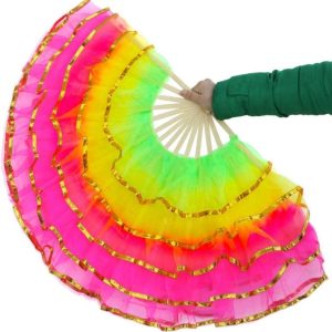 Abanicos De Seda De Color Degradado Cotillón Fiestas